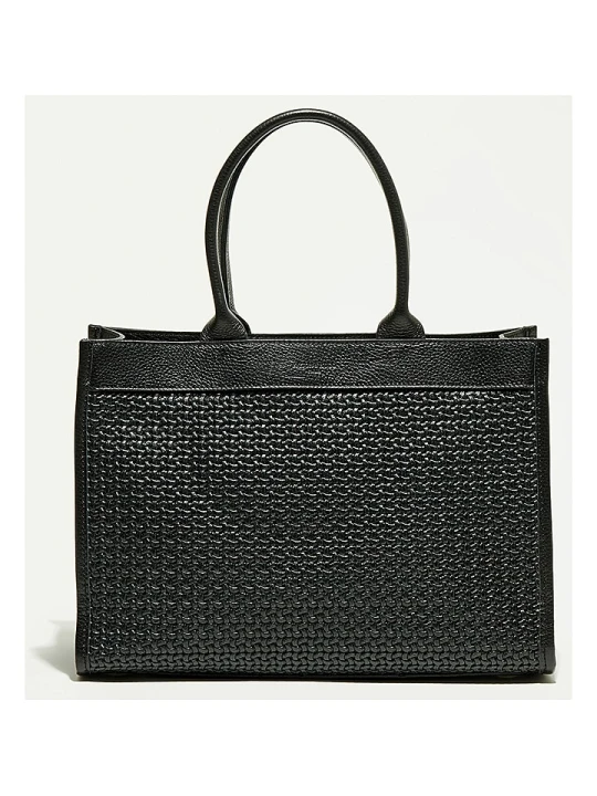 Zdjęcie produktu Victor & Hugo Paris Skórzana torebka "Nina" w kolorze czarnym - 37 x 27 x 12 cm rozmiar: onesize