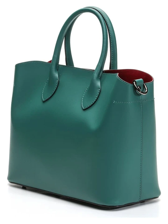 Zdjęcie produktu Victor & Hugo Paris Skórzana torebka "Nisa" w kolorze zielonym - 31 x 14 cm rozmiar: onesize
