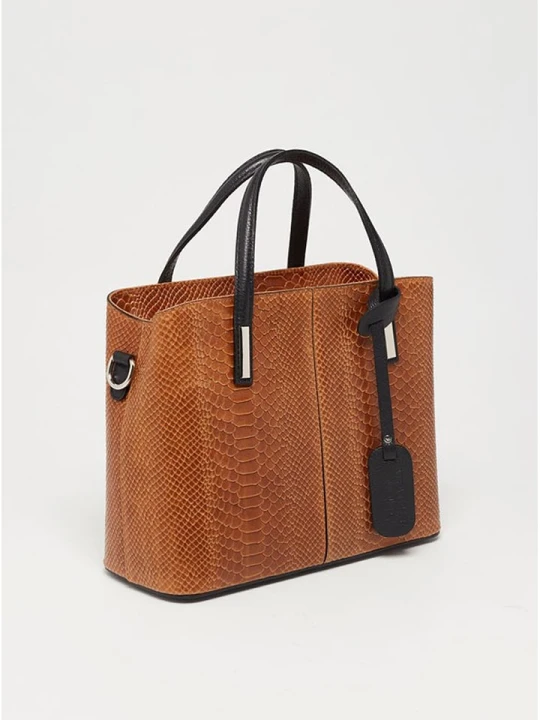 Zdjęcie produktu Victor & Hugo Paris Skórzana torebka "Rafa" w kolorze jasnobrązowym - 32 x 25 x 13, 5 cm rozmiar: onesize
