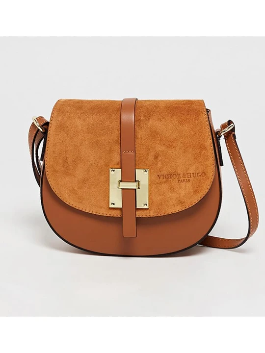 Zdjęcie produktu Victor & Hugo Paris Skórzana torebka w kolorze karmelowym - 22 x 18 x 6 cm rozmiar: onesize