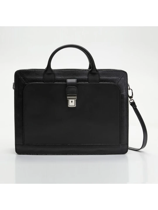 Zdjęcie produktu Victor & Hugo Paris Skórzana torebka "Willo" w kolorze czarnym - 40 x 30 x 11 cm rozmiar: onesize