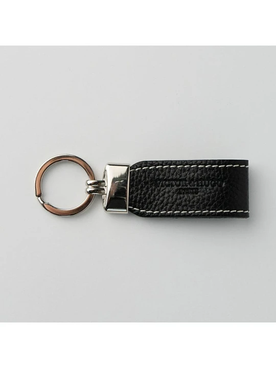 Zdjęcie produktu Victor & Hugo Paris Skórzany brelok "Avy" w kolorze czarnym do kluczy - 11 x 3 x 1 cm rozmiar: onesize