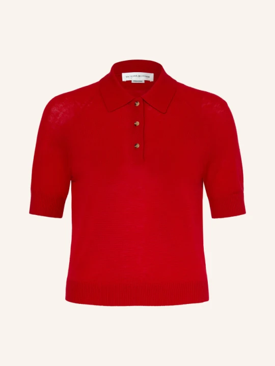 Zdjęcie produktu Victoria Beckham Dzianinowa Koszulka Polo rot CZERWONY