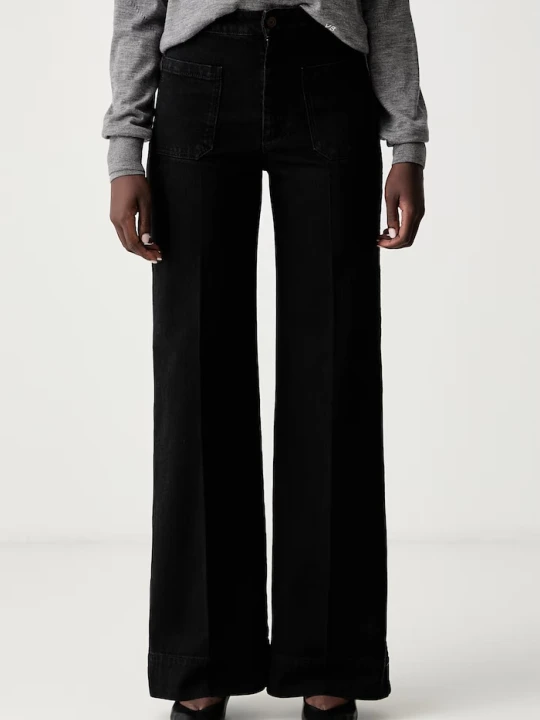 Zdjęcie produktu Victoria Beckham jeansy wide leg damskie Alina czarny