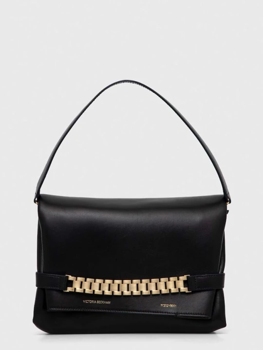 Zdjęcie produktu Victoria Beckham kopertówka skórzana Chain Pouch czarny