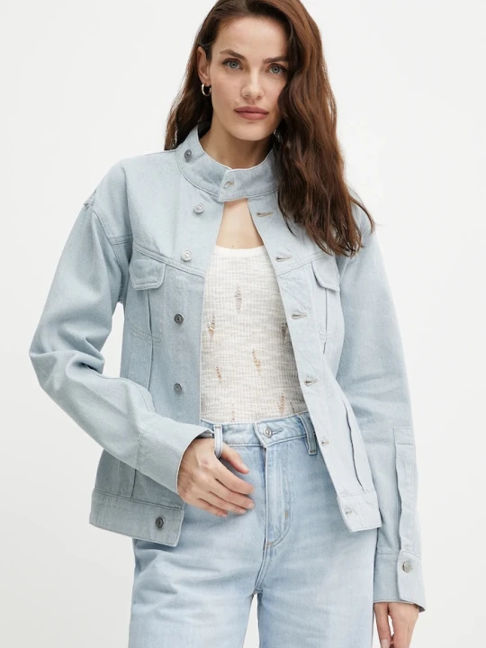 Zdjęcie produktu Victoria Beckham kurtka jeansowa niebieski