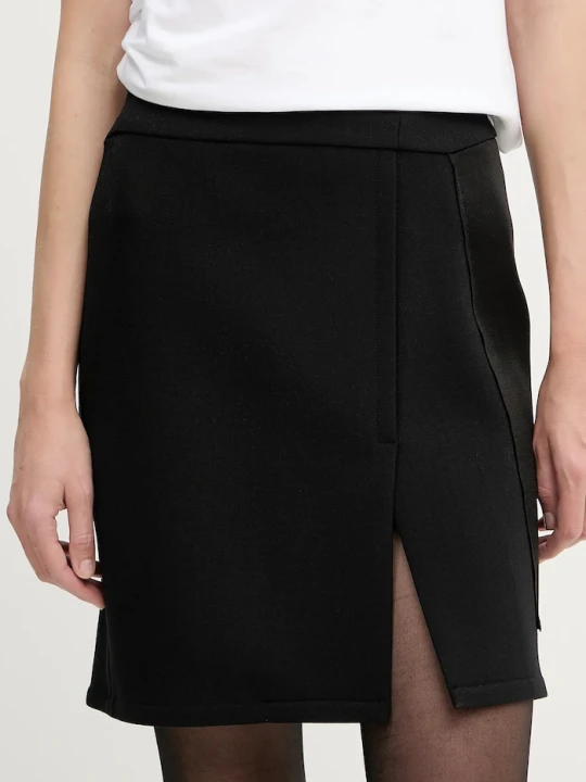 Zdjęcie produktu Victoria Beckham spódnica z domieszką wełny czarny