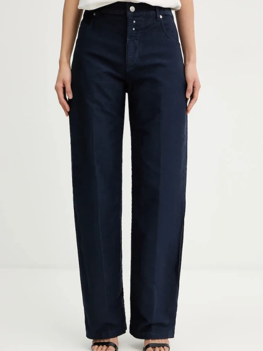 Zdjęcie produktu Victoria Beckham spodnie bawełniane granatowy