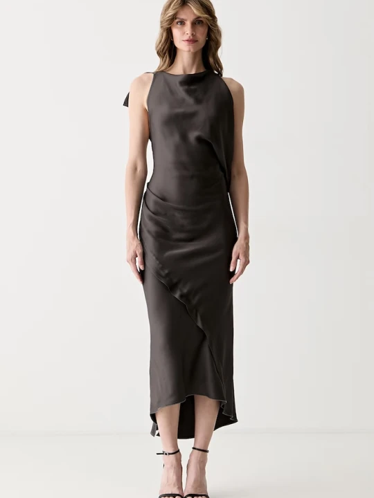 Zdjęcie produktu Victoria Beckham sukienka z acetatem brązowy