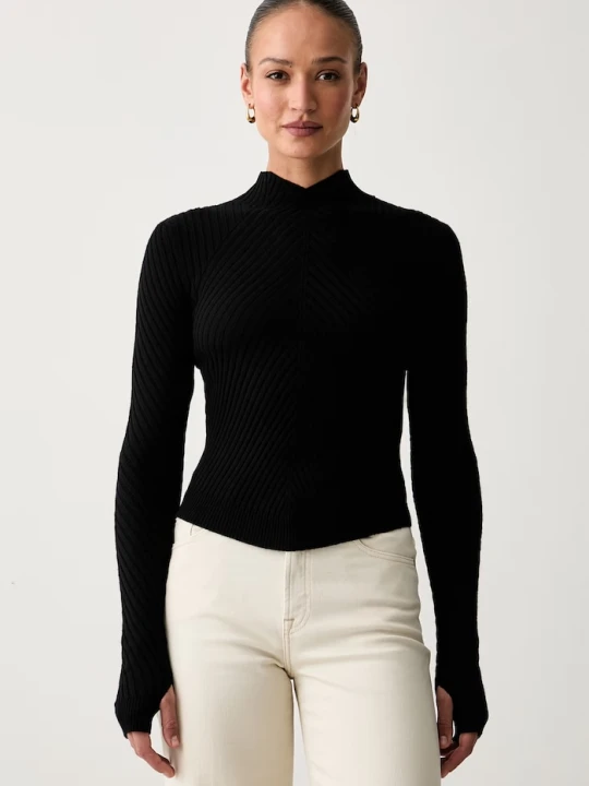 Zdjęcie produktu Victoria Beckham sweter damski z wełny merino czarny