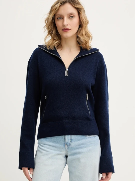 Zdjęcie produktu Victoria Beckham sweter wełniany granatowy