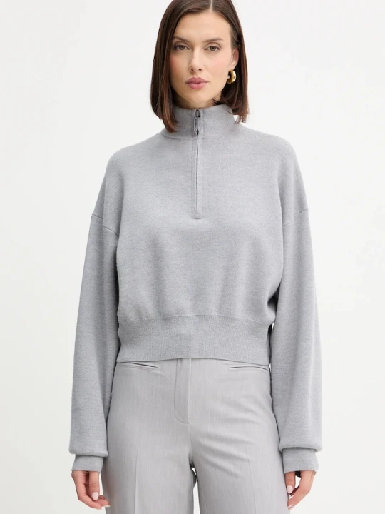 Zdjęcie produktu Victoria Beckham sweter z dodatkiem wełny szary