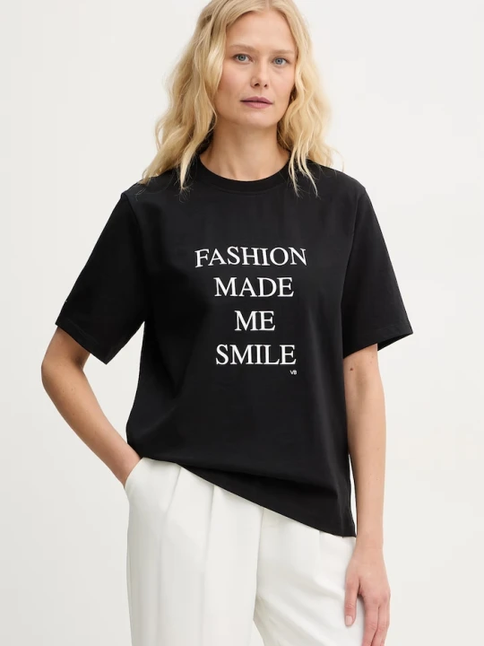 Zdjęcie produktu Victoria Beckham t-shirt damski bawełniany czarny
