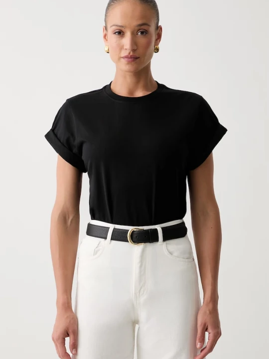 Zdjęcie produktu Victoria Beckham T-shirt damski bawełniany Tilly czarny