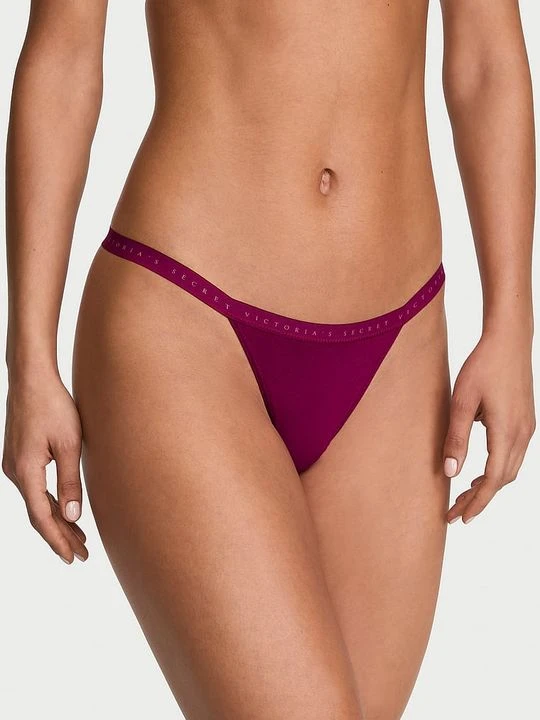 Zdjęcie produktu Victoria' Secret Stringi bawełniane Stretch Cotton Victoria's Secret Różowy