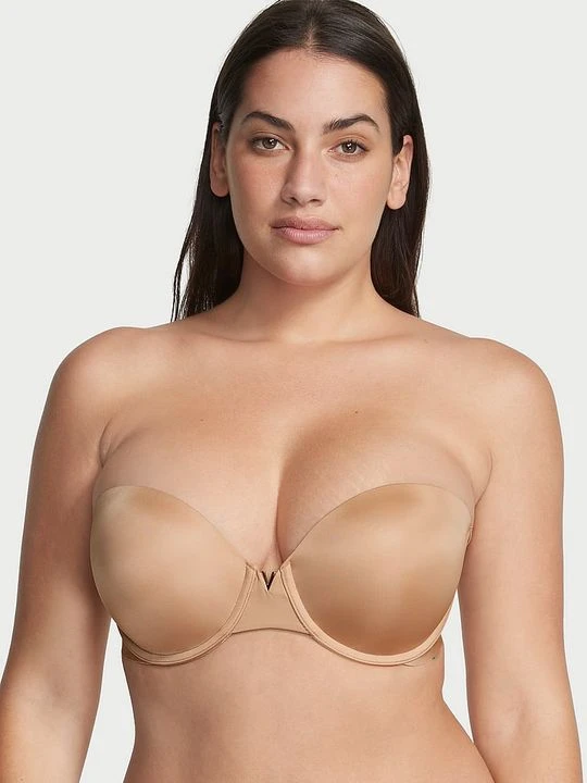 Zdjęcie produktu Victoria's Secret Bare Biustonosz push-up bez ramiączek Illusions Smooth Beżowy