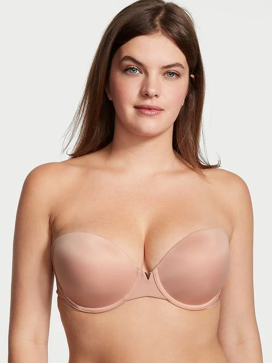 Zdjęcie produktu Victoria's Secret Bare Biustonosz push-up bez ramiączek Illusions Smooth Beżowy