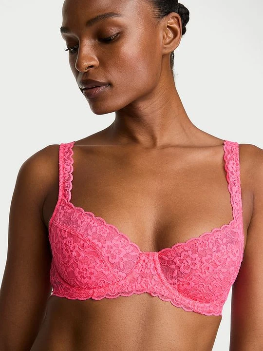 Zdjęcie produktu Victoria's Secret Biustonosz nieusztywniany balkonetka koronkowy Różowy