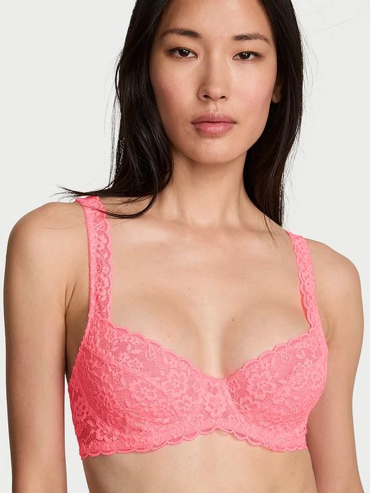 Zdjęcie produktu Victoria's Secret Biustonosz nieusztywniany balkonetka koronkowy Różowy