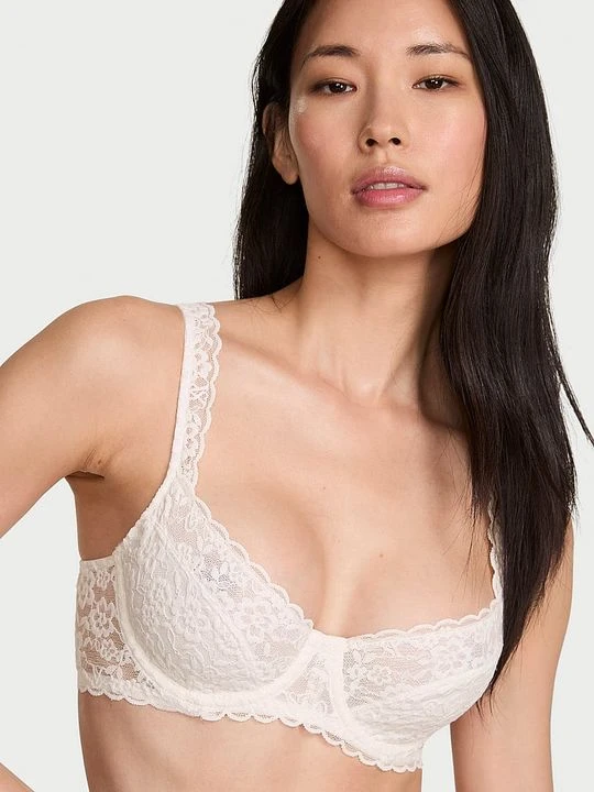 Zdjęcie produktu Victoria's Secret Biustonosz nieusztywniany balkonetka koronkowy Biały