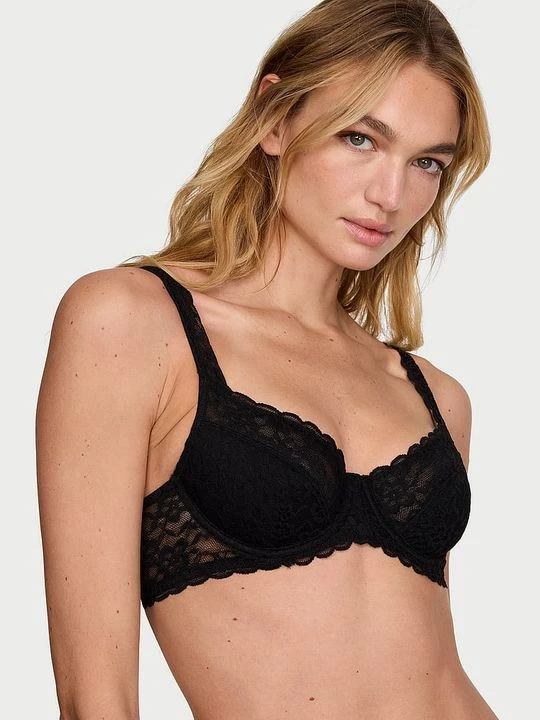Zdjęcie produktu Victoria's Secret Biustonosz nieusztywniany balkonetka koronkowy Czarny