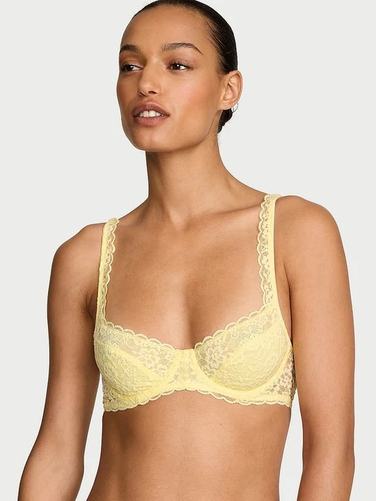 Zdjęcie produktu Victoria's Secret Biustonosz nieusztywniany balkonetka koronkowy Żółty