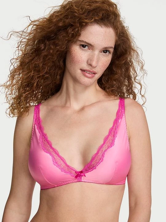 Zdjęcie produktu Victoria's Secret Biustonosz nieusztywniany bez fiszbin satynowy Tease Różowy