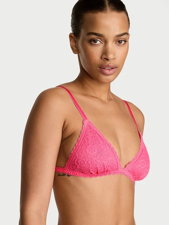 Zdjęcie produktu Victoria's Secret Biustonosz nieusztywniany braletka koronkowy Różowy