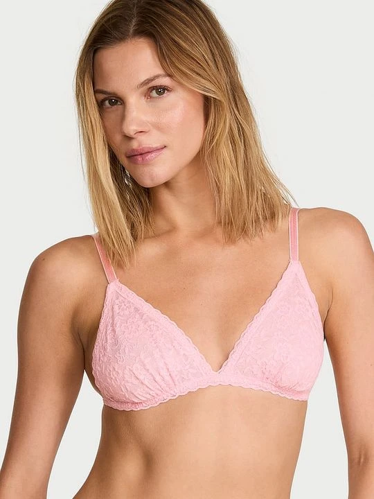 Zdjęcie produktu Victoria's Secret Biustonosz nieusztywniany braletka koronkowy Różowy