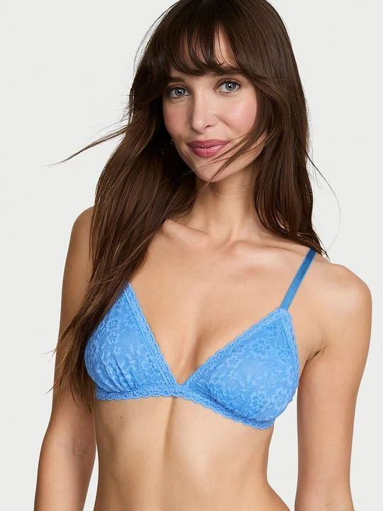 Zdjęcie produktu Victoria' Secret Biustonosz nieusztywniany braletka koronkowy Victoria's Secret Niebieski