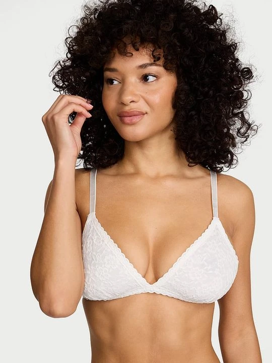Zdjęcie produktu Victoria's Secret Biustonosz nieusztywniany braletka koronkowy Biały