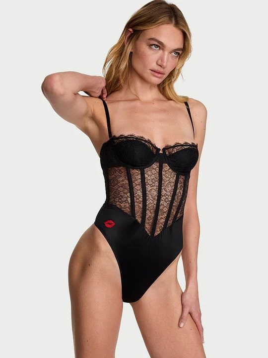 Zdjęcie produktu Victoria's Secret Body koronkowe z odpinanymi ramiączkami Tease Czarny