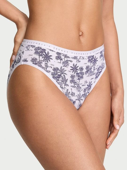 Zdjęcie produktu Victoria' Secret Majtki bawełniane figi z wysoko wyciętymi nogawkami High-Leg Brief Victoria's Secret Z nadrukiem