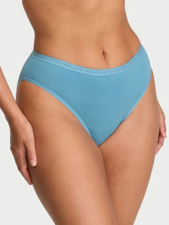 Zdjęcie produktu Victoria's Secret Majtki bawełniane figi z wysoko wyciętymi nogawkami High-Leg Brief Niebieski