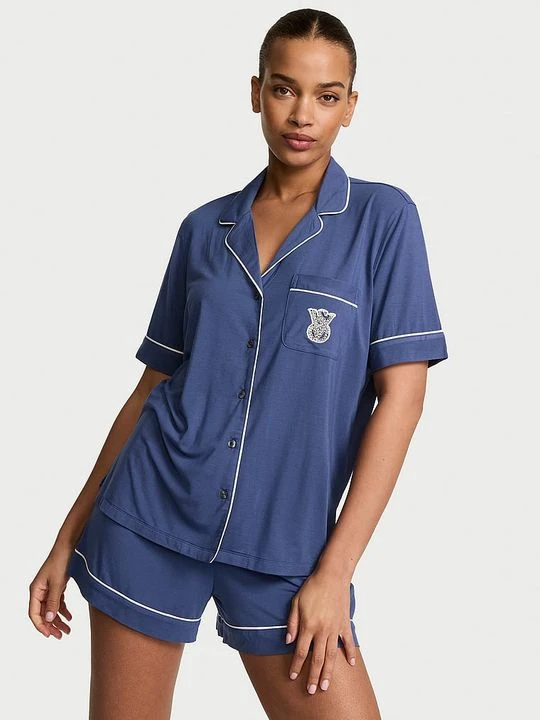 Zdjęcie produktu Victoria's Secret Piżama z modalu z szortami SoSoft Niebieski