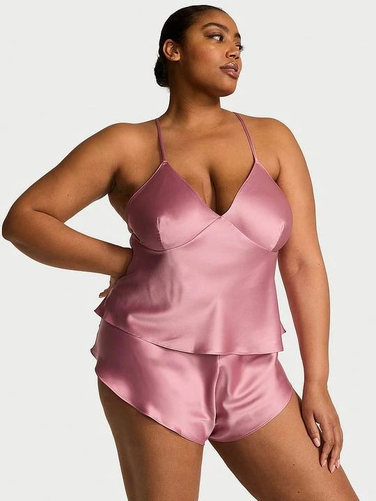 Zdjęcie produktu Victoria's Secret Satynowy zestaw do spania Cami Set Różowy