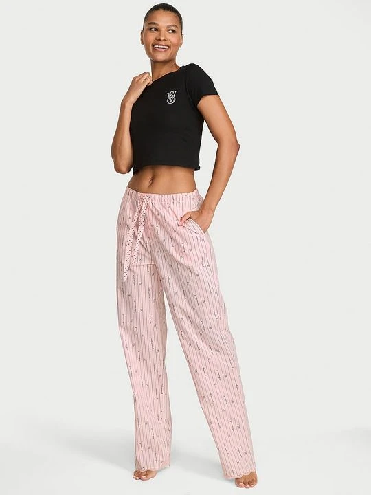 Zdjęcie produktu Victoria's Secret Spodnie od piżamy bawełniane Mix & Match Heritage Z nadrukiem