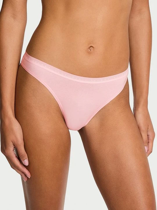 Zdjęcie produktu Victoria's Secret Stringi bawełniane High-Leg Scoop Różowy
