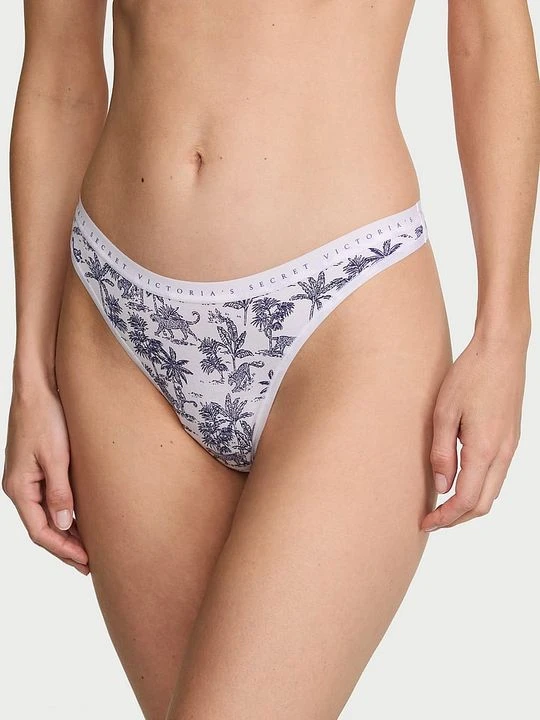 Zdjęcie produktu Victoria's Secret Stringi bawełniane High-Leg Scoop Z nadrukiem