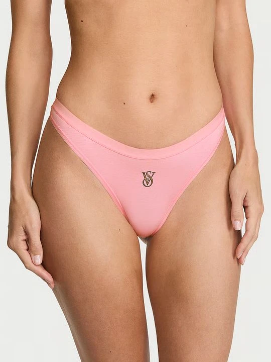 Zdjęcie produktu Victoria's Secret Stringi bawełniane High-Leg Scoop Różowy