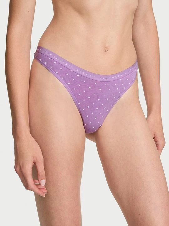 Zdjęcie produktu Victoria's Secret Stringi bawełniane High-Leg Scoop Z nadrukiem