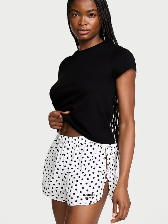 Zdjęcie produktu Victoria's Secret Szorty od piżamy bawełniane Mix & Match Heritage Z nadrukiem