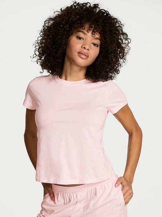 Zdjęcie produktu Victoria's Secret T-shirt bawełniany do spania Mix & Match Różowy