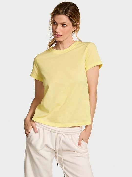 Zdjęcie produktu Victoria's Secret T-shirt bawełniany do spania Mix & Match Żółty