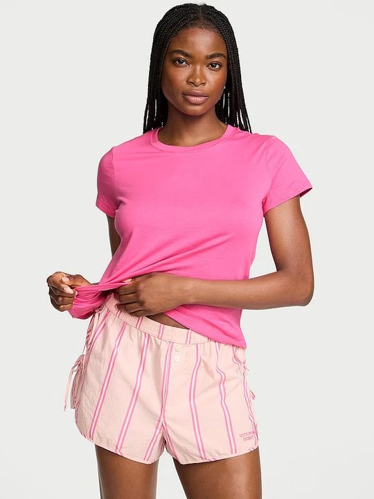 Zdjęcie produktu Victoria's Secret T-shirt bawełniany do spania Mix & Match Różowy