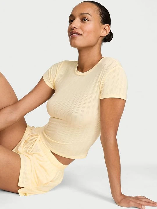 Zdjęcie produktu Victoria's Secret T-shirt z modalu do spania SoSoft Ultra-Fine Żółty