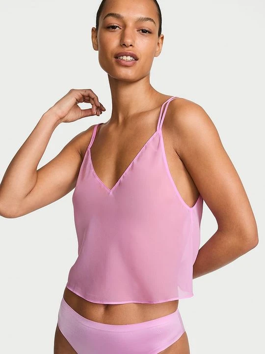 Zdjęcie produktu Victoria's Secret Top z szyfonu do spania Różowy