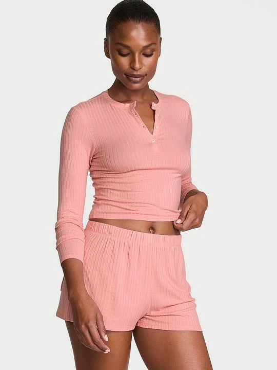 Zdjęcie produktu Victoria's Secret Zestaw z modalu - bluzka i szorty Lounge Różowy