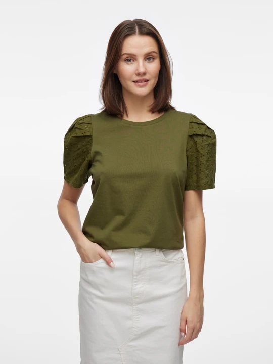 Zdjęcie produktu Vila Koszulka w kolorze khaki rozmiar: M