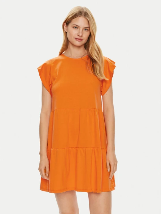 Zdjęcie produktu Vila Sukienka letnia Summer 14087541 Pomarańczowy Loose Fit